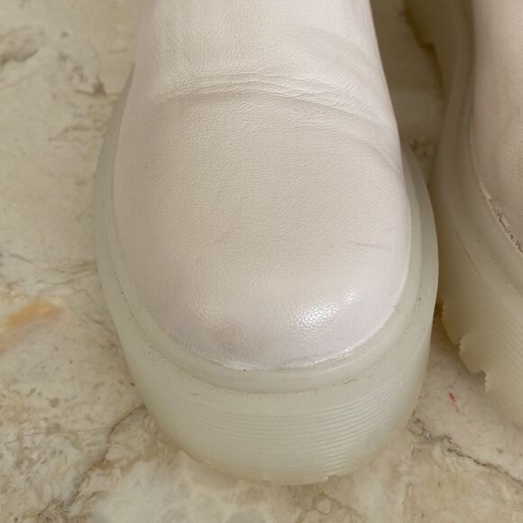 Shein Platform Boots Minimalist Blush Pink Faux Leather - Picture 11 of 15